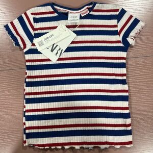 🏈 Zara Striped Ribbed Stretchy Tee